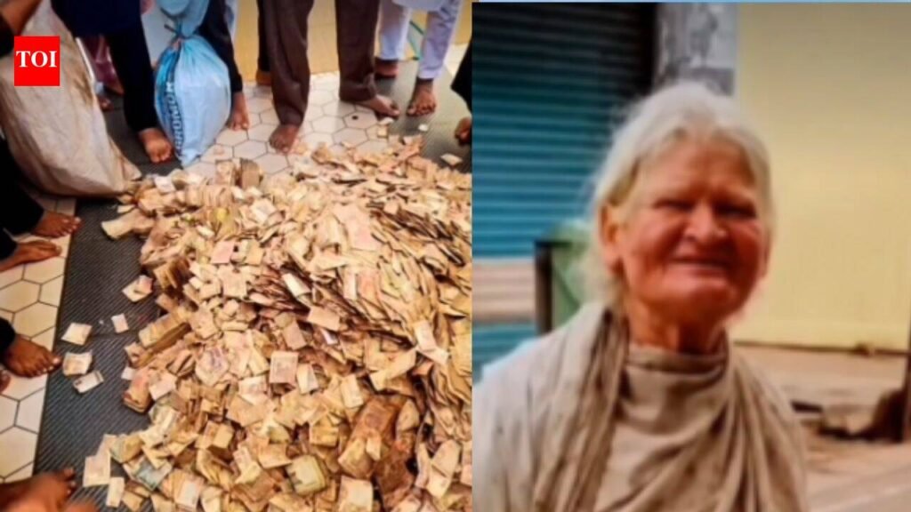 Watch: Bags of coins, notes reveal Rs 8.40 lakh savings of Mandya woman who begged for a living | Mysuru News