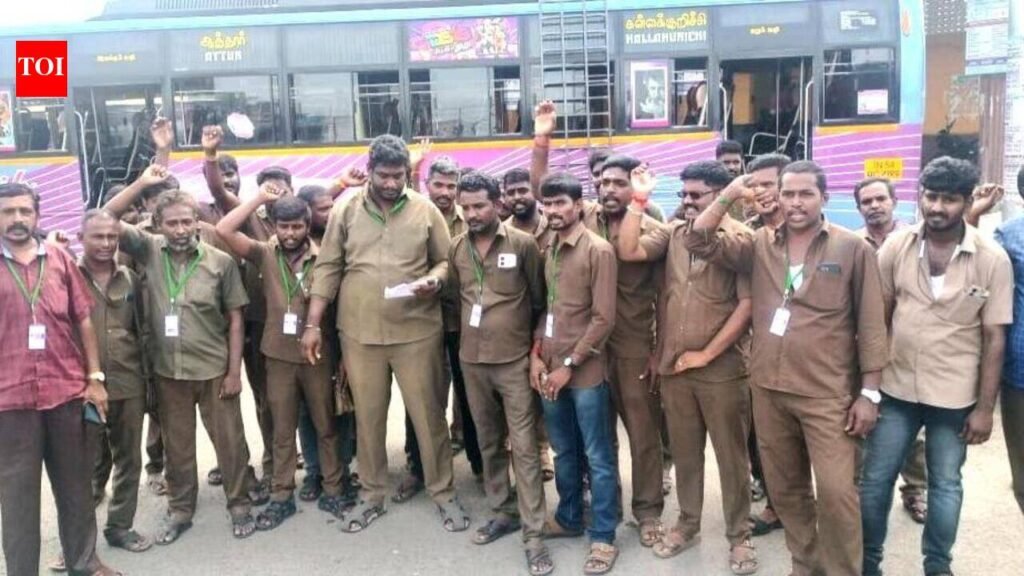 Private bus staff in Salem protest free travel scheme for women | Coimbatore News