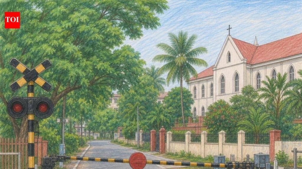 Interlocked level crossing work progressing near All Saints College in Thiruvananthapuram | Thiruvananthapuram News