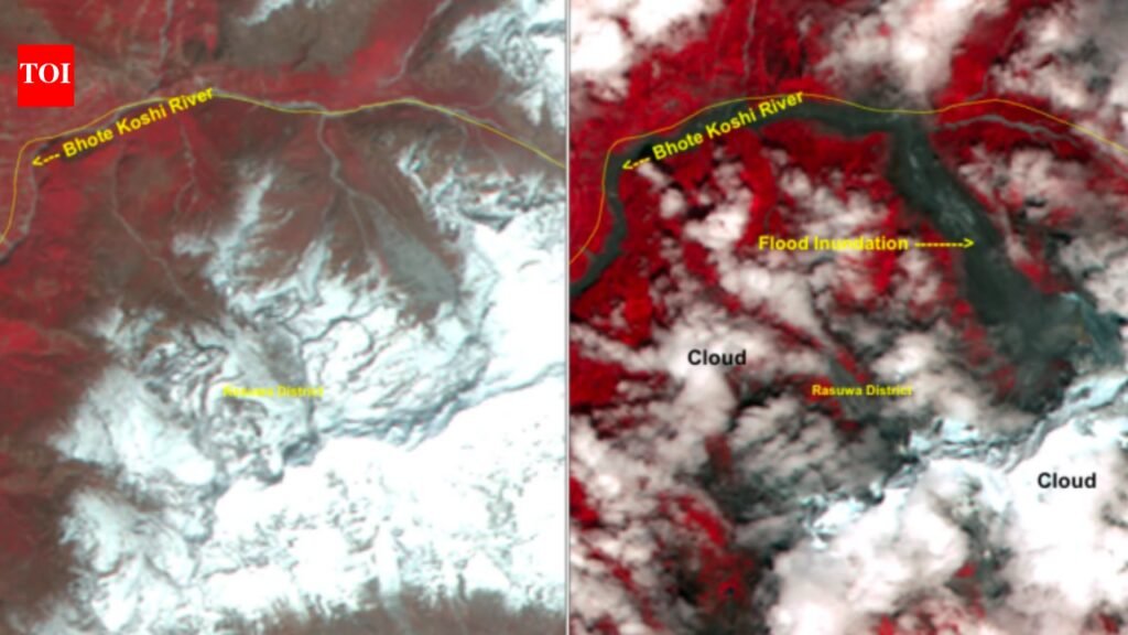 NRSC-ISRO images point to glacier collapse behind Nepal flash floods | Hyderabad News