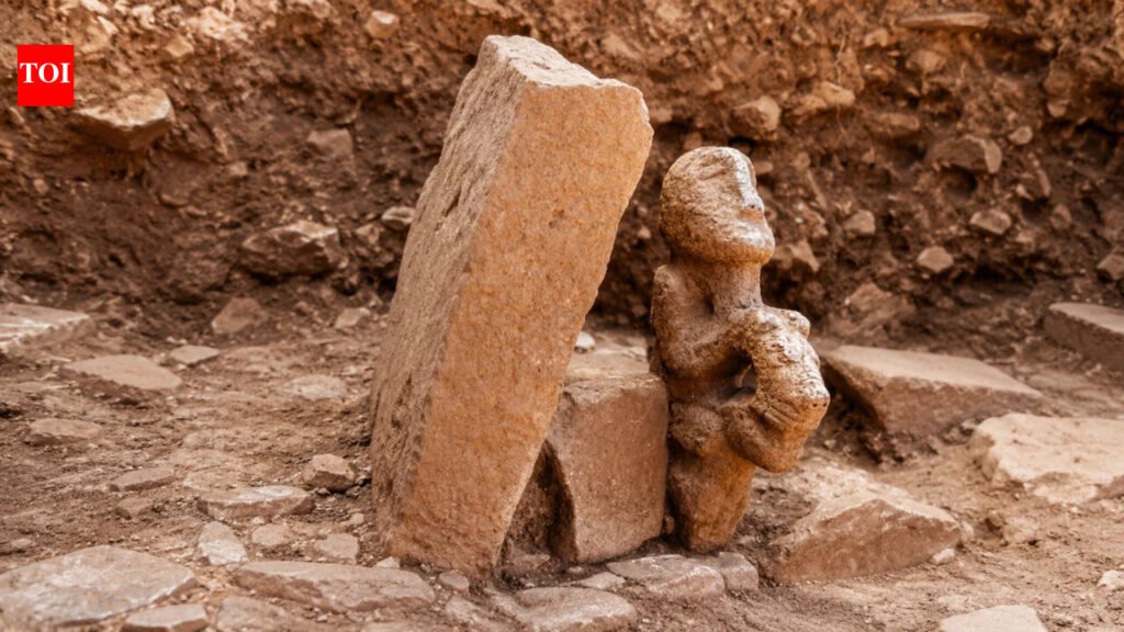 a unique 11,000-year-old statue of a human sitting on a leopard was unearthed at karahantepe | World News
