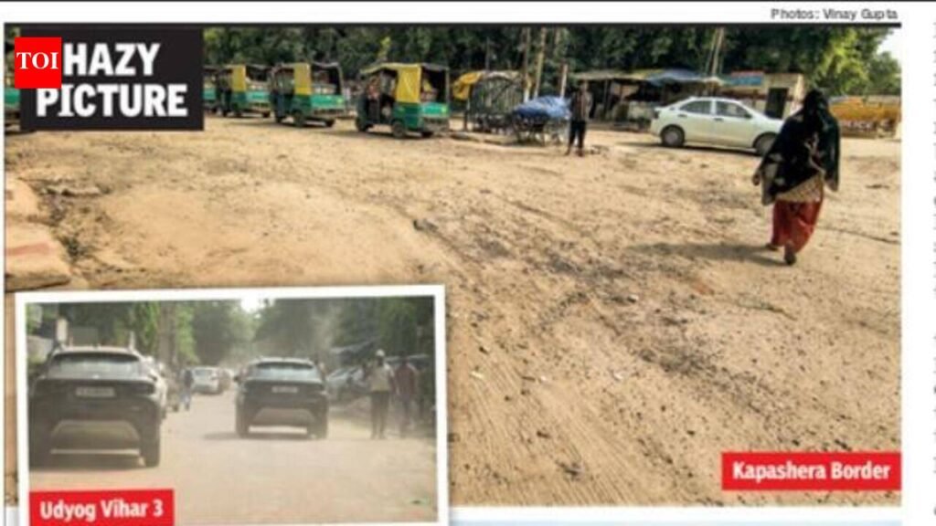 Dry spell brings dust clouds back to key roads in Gurgaon | Gurgaon News