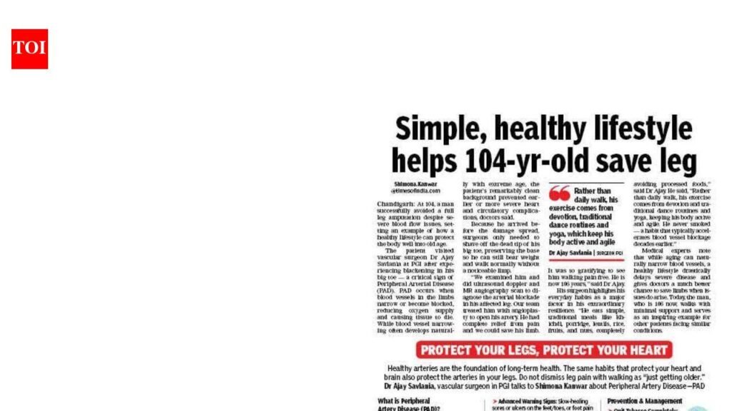 Healthy habits help 104-year-old save his leg | Chandigarh News