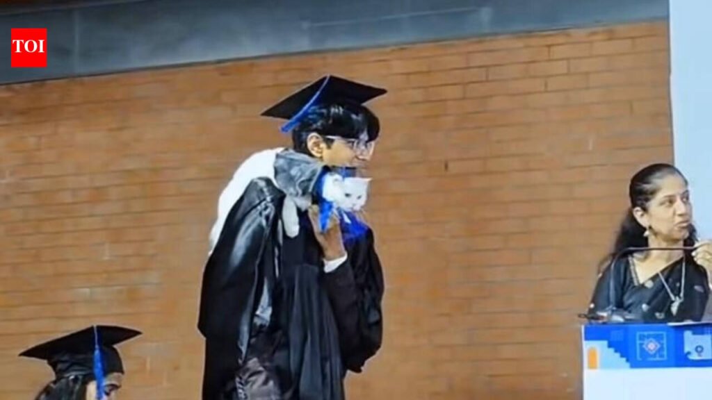 Cat attends convocation with graduate; professors’ reaction leaves internet amused |