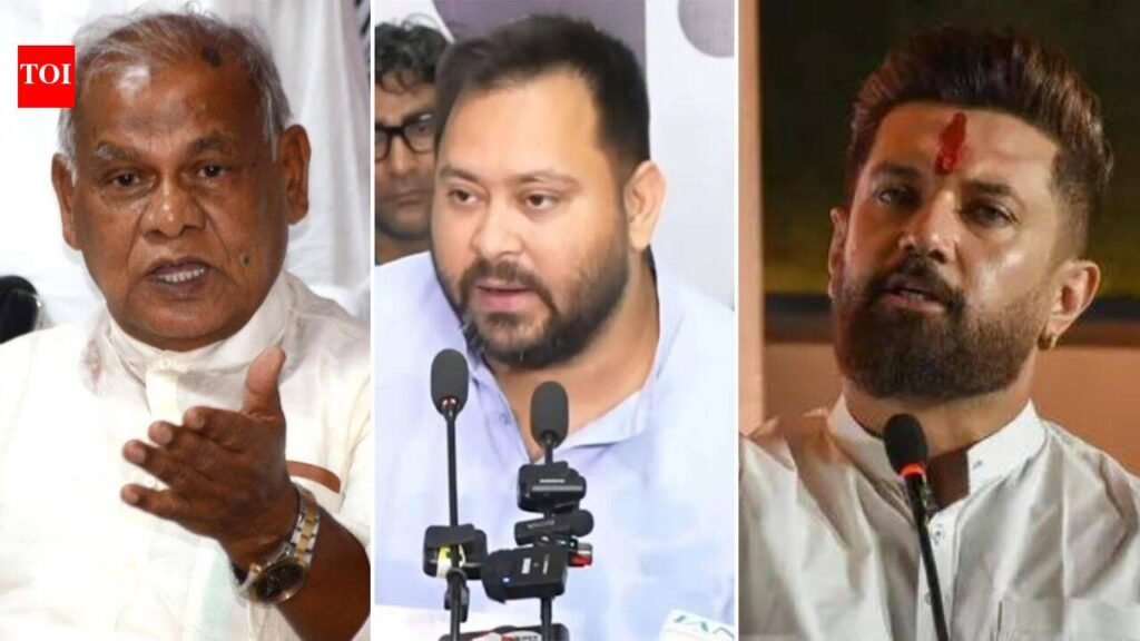 ‘Gud khaye, gulgule se parhez’: Tejashwi targets BJP-RSS amid Jitan Ram Manjhi-Chirag Paswan reservation spat | India News