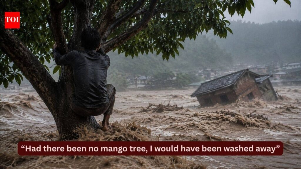 “Had there been no mango tree, I would have been dead”: 24-year-old Nepali man watched houses disappear and people being washed away