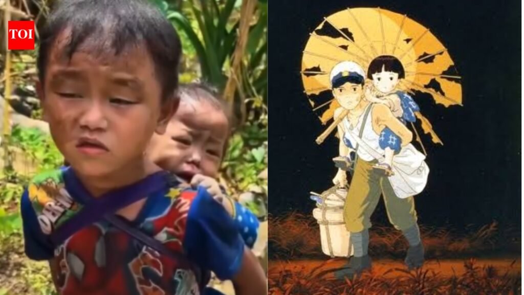 Nepal Floods: Nepal floods: Little boy seen carrying his younger sister in search of parents; ‘Grave of the Fireflies’ comparison haunts viewers