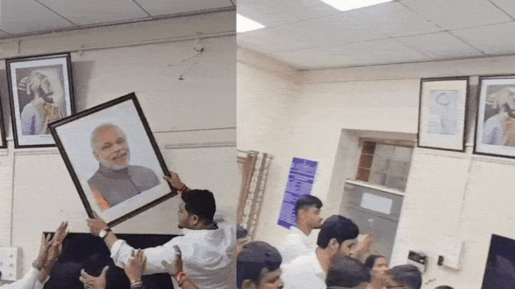 PM Modi photo beside Shivaji Maharaj’s triggers Pune row; Amit Thackeray asks supporters to remove it | Pune News