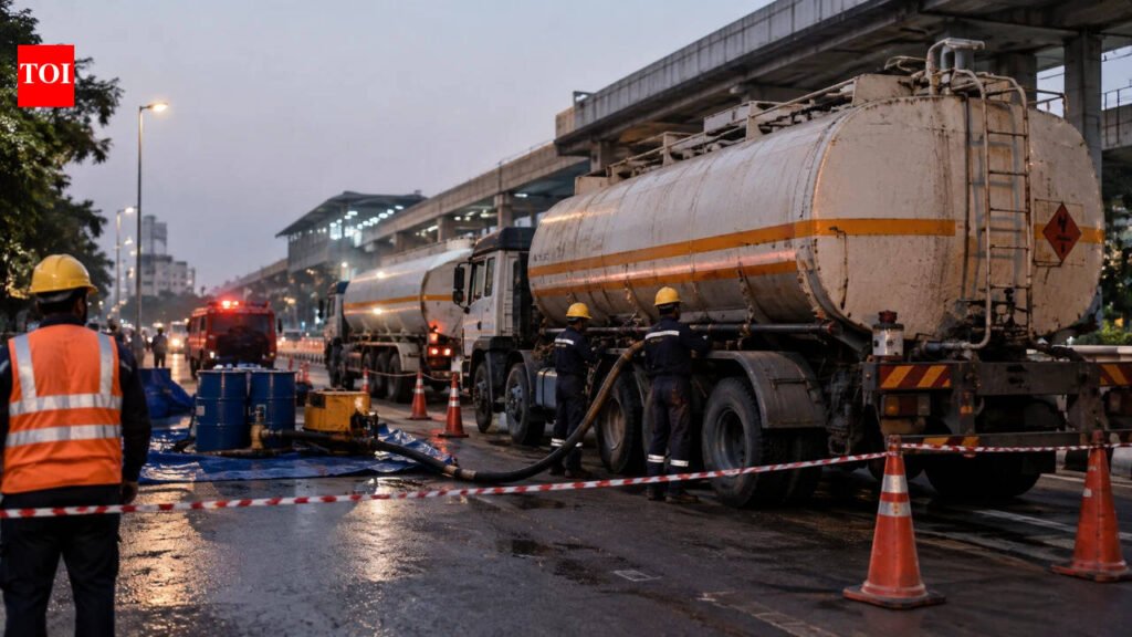 28-tonne benzene tanker leaks in Mumbai’s Chembur; 500m area cordoned off, traffic diverted | Mumbai News