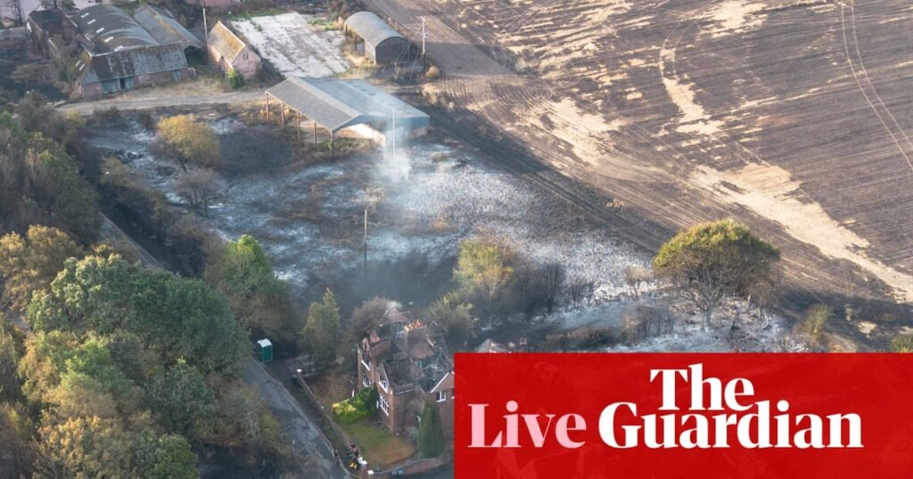 Three firefighters and a child hospitalised in England as fires blaze in UK, Greece, France and Croatia – Europe live | Climate crisis