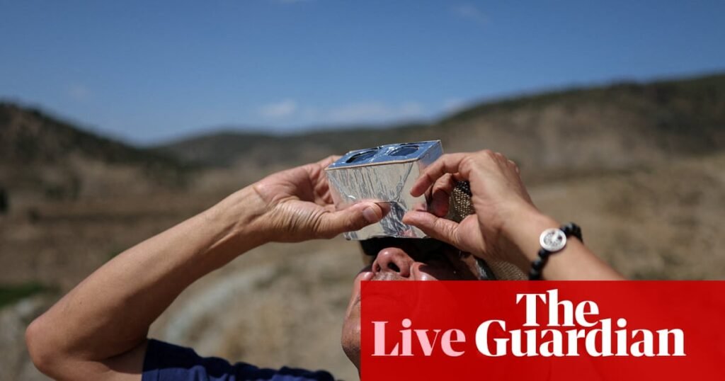 Europe solar eclipse live: millions flock to viewing spots in Spain, UK and Iceland | Europe