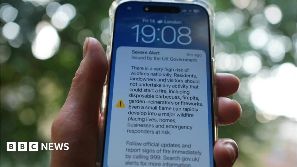 Wildfires: Phone alert was ‘entirely appropriate’, government says