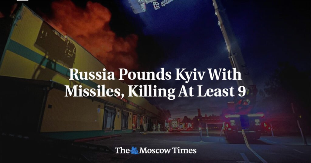 Russia Pounds Kyiv With Missiles, Killing At Least 9