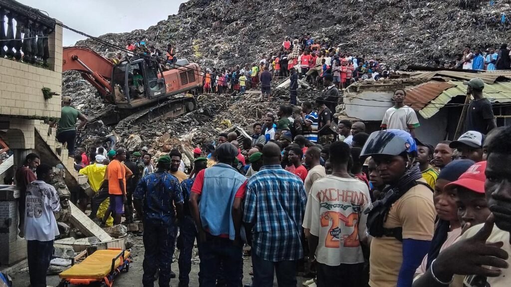 At least 22 people killed in landslip in capital of Guinea, officials say