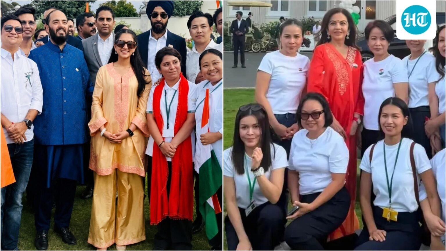 Radhika Merchant goes soft in yellow kurta, Nita Ambani turns heads in red at Independence Day celebration in London