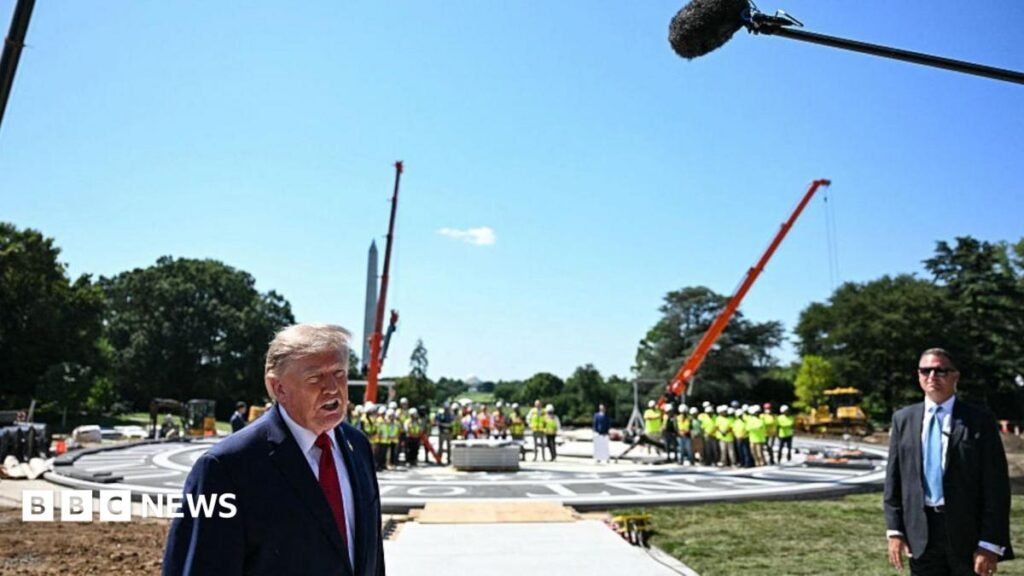 Watch: Trump leads tour of White House helipad construction site