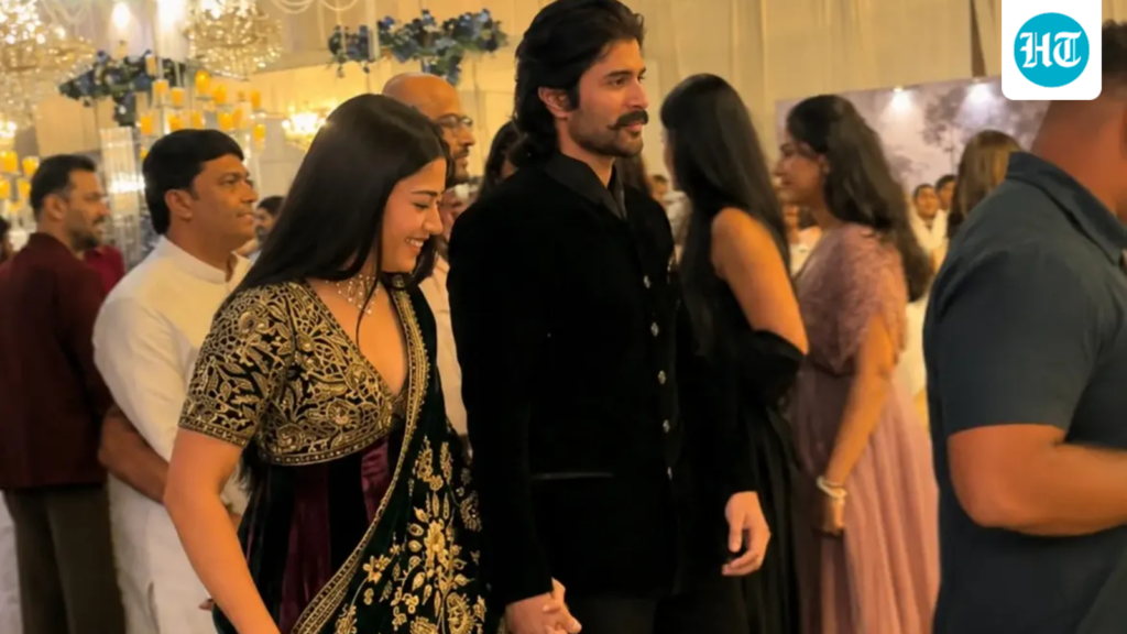 Rashmika Mandanna shines in gorgeous anarkali, arrives holding hands with Vijay Devarakonda at engagement party: Pics