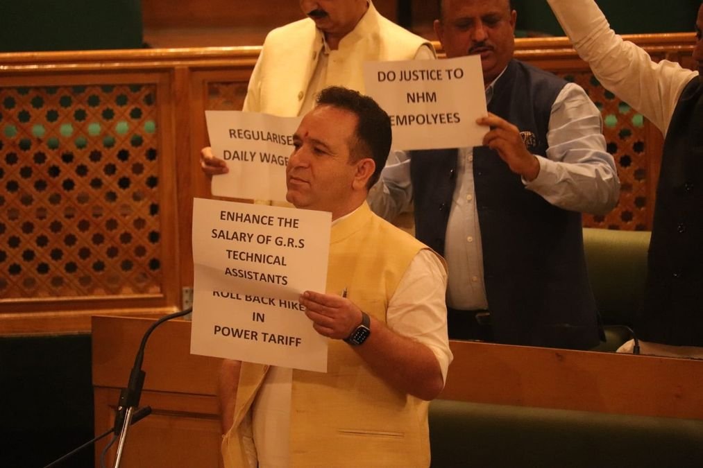 Uproar in JK Assembly as BJP legislators protest power tariff hikes, other issues in state
