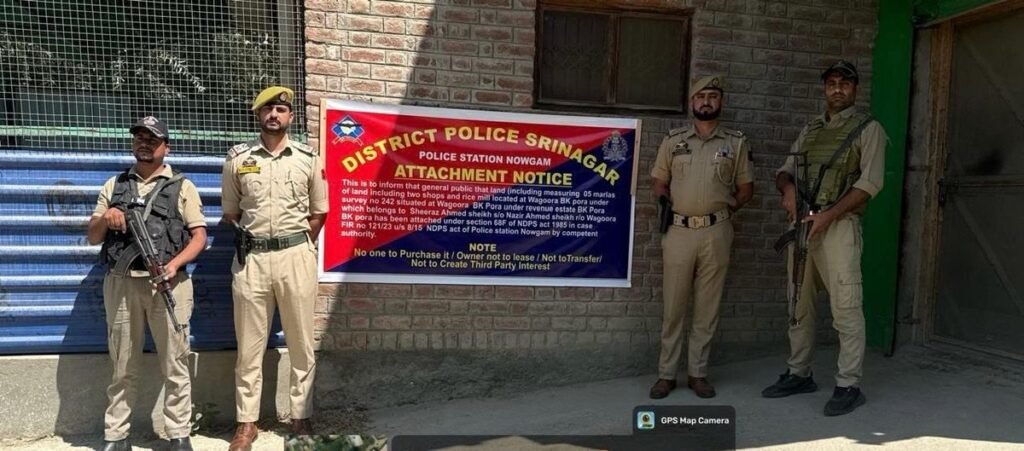 Srinagar police attach properties worth Rs 7.11 cr linked to drug trafficking & terror activities