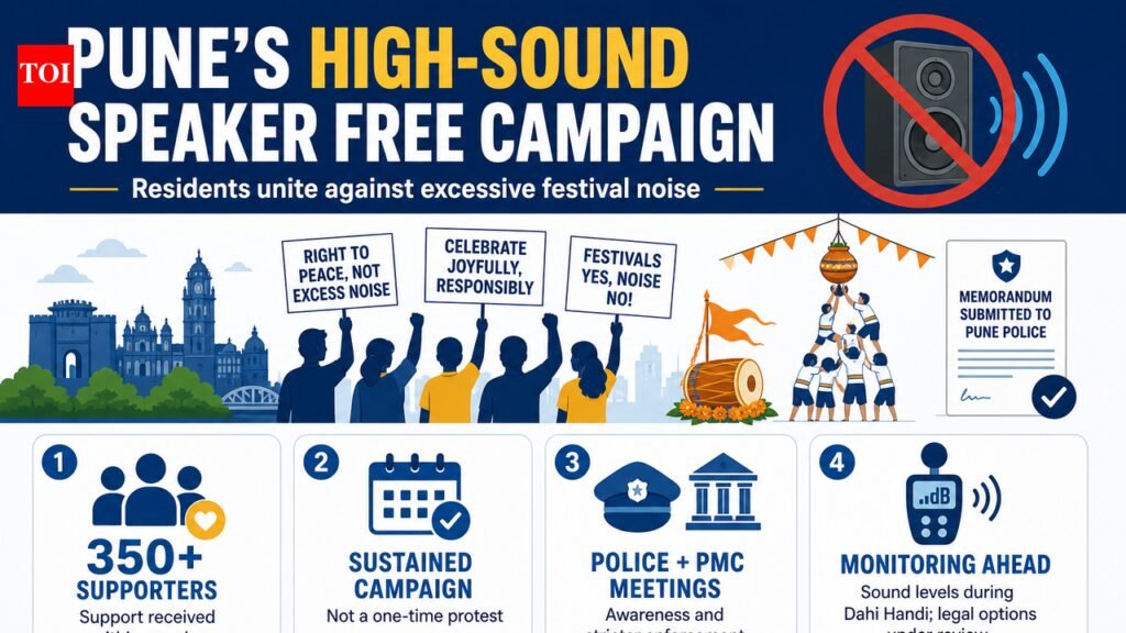 ‘Enough is enough’: 350 residents join hands to take on DJ noise ahead of festive season | Pune News