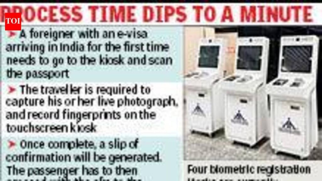 Self-service biometric kiosk for e-visa holders at airport | Kolkata News