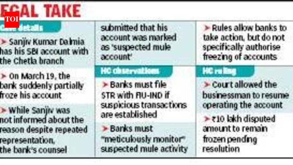 Banks can’t freeze accounts merely on ‘mule’ allegation: Calcutta High Court | Kolkata News