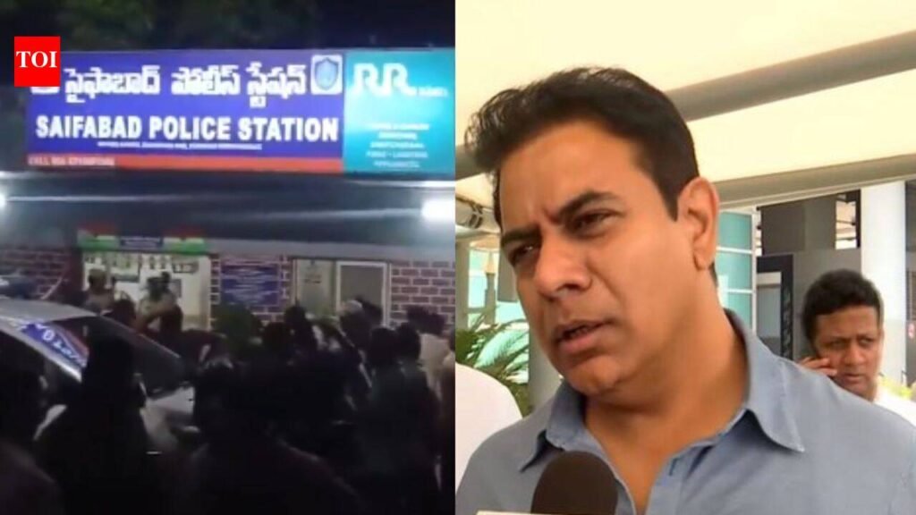 KTR alleges 15-member group attacked aides inside police station | Hyderabad News