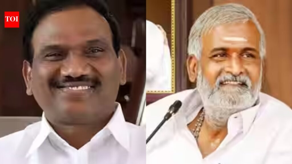 Cm Vijay: Tamil Nadu police book DMK leaders A Raja, PK Sekar Babu over remarks against CM Vijay | Chennai News