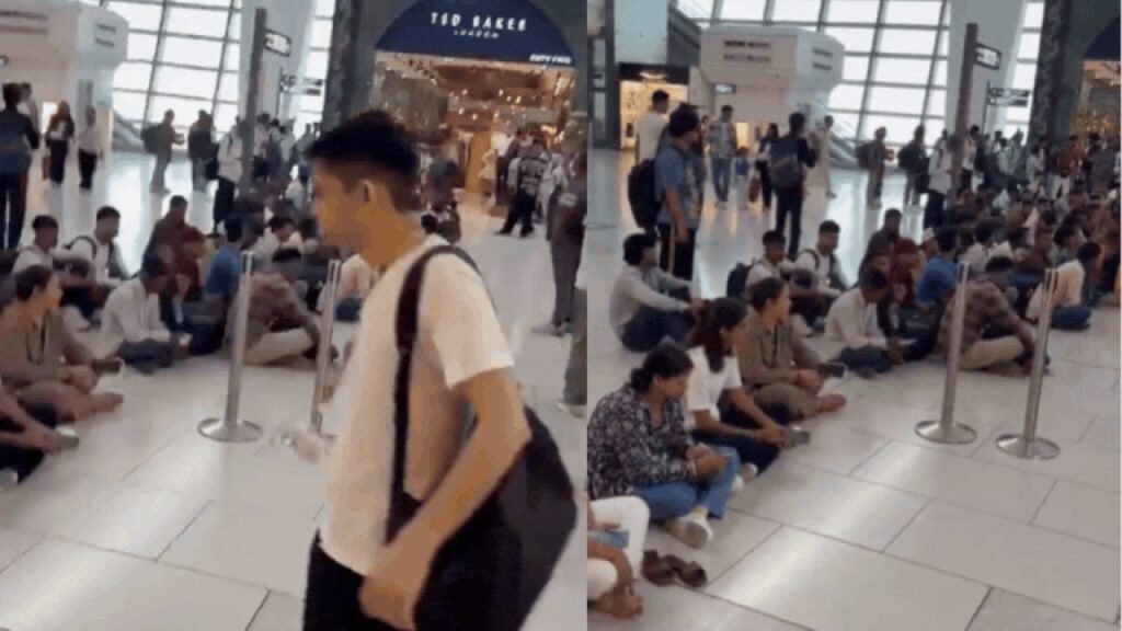Watch: SpiceJet Dubai flights delayed by over 24 hours, angry passengers sit on the floor at Delhi airport | Delhi News