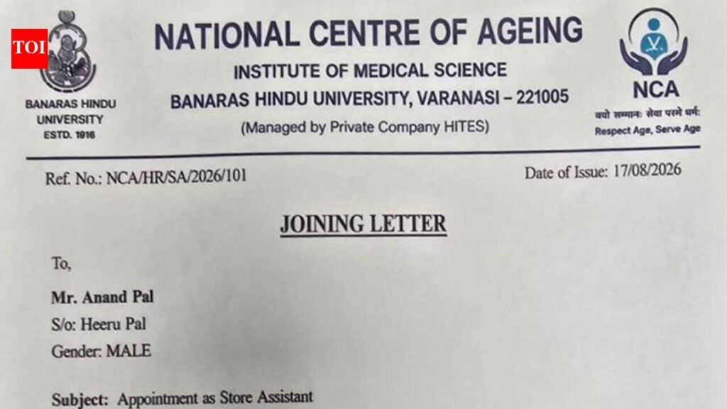 BHU’s ageing centre warns aspirants over fake appointment letters | Varanasi News