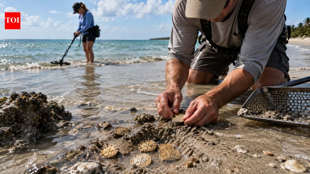 In 2015, a Florida family followed a metal-detector signal beneath shallow sand and found 51 gold coins and a 40-foot gold chain from a 1715 wreck, worth over $1 million