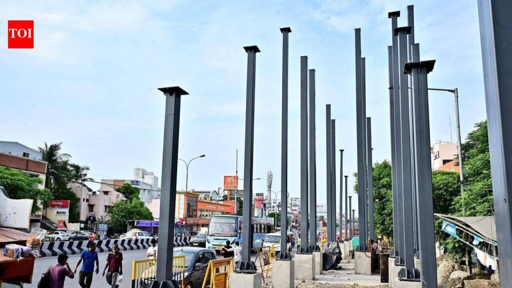 After a year’s delay, foot-overbridge work begins on Velachery Main Road | Chennai News