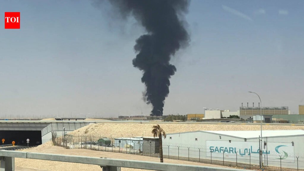Flames, huge plume of black smoke seen near Riyadh airport amid Houthi strikes
