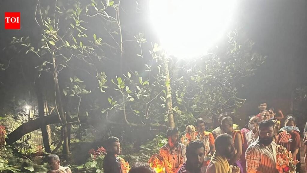 Costi villagers protest nullah contamination, hold Ganesh visarjan in barrels | Goa News