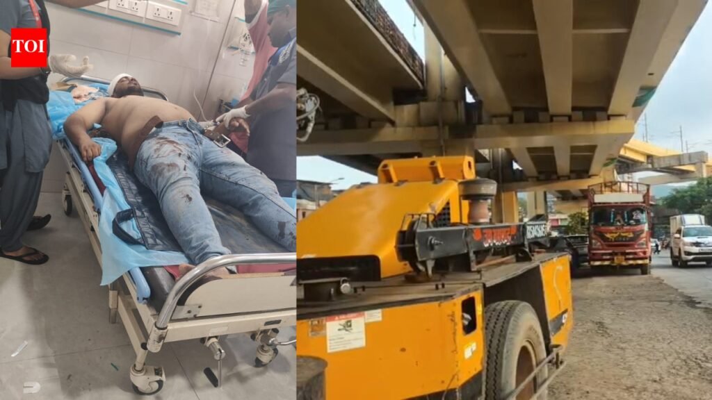 Mira Road Metro work: Man seriously injured after cement block falls from bridge | Mumbai News