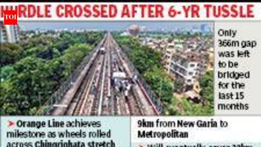 Orange Line milestone: 1st wheels roll out at Chingrighata stretch | Kolkata News