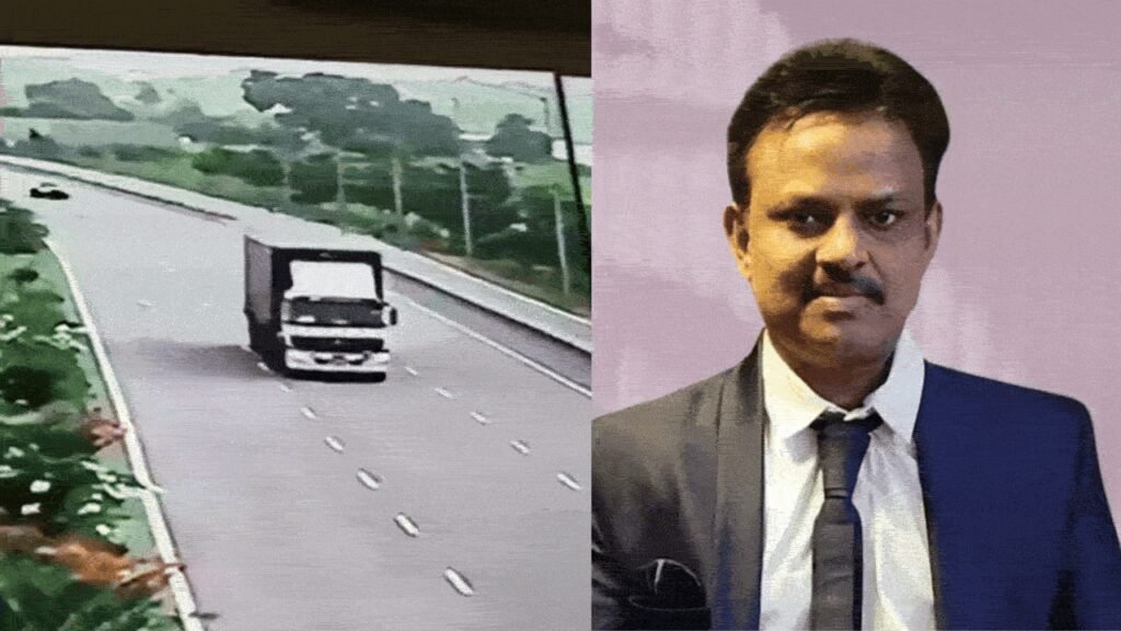 CCTV shows Volvo swerves across lanes, hits barrier, erupts into flames; Telangana neurosurgeon dies | Hyderabad News