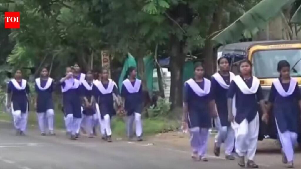 Ashram school students walk 8 km over water, power & food woes | Bhubaneswar News