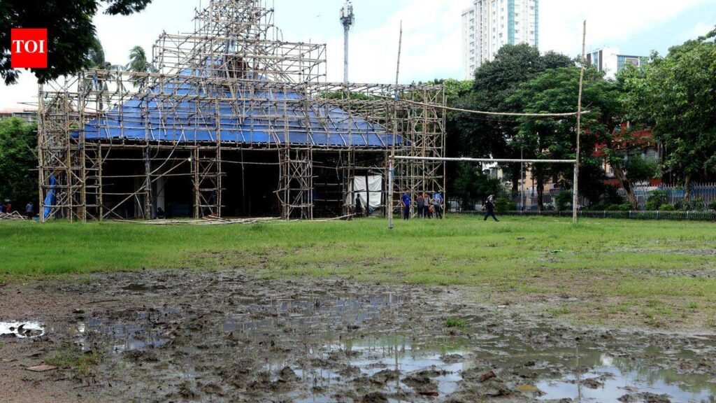 Durga Puja organisers take cover to minimise rain damage | Kolkata News