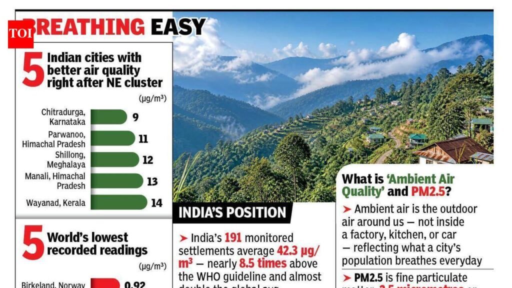 Mizoram, Meghalaya towns record India’s lowest PM2.5 levels: WHO data | Guwahati News