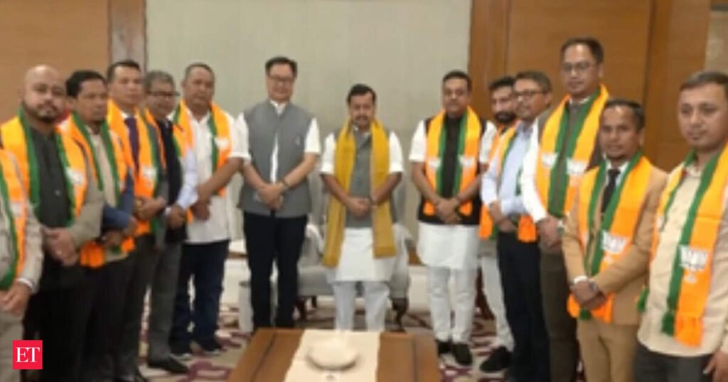 Eight United Democratic Party legislators join Bharatiya Janata Party in New Delhi