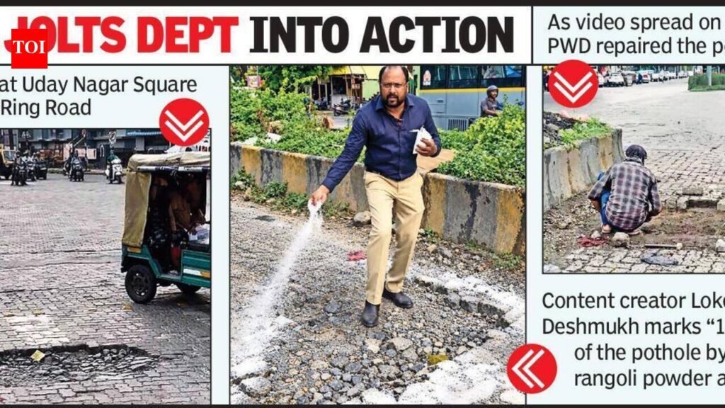Pothole ‘10th Birthday’ Clip Goes Viral, PWD Repairs It In 24 Hours | Nagpur News