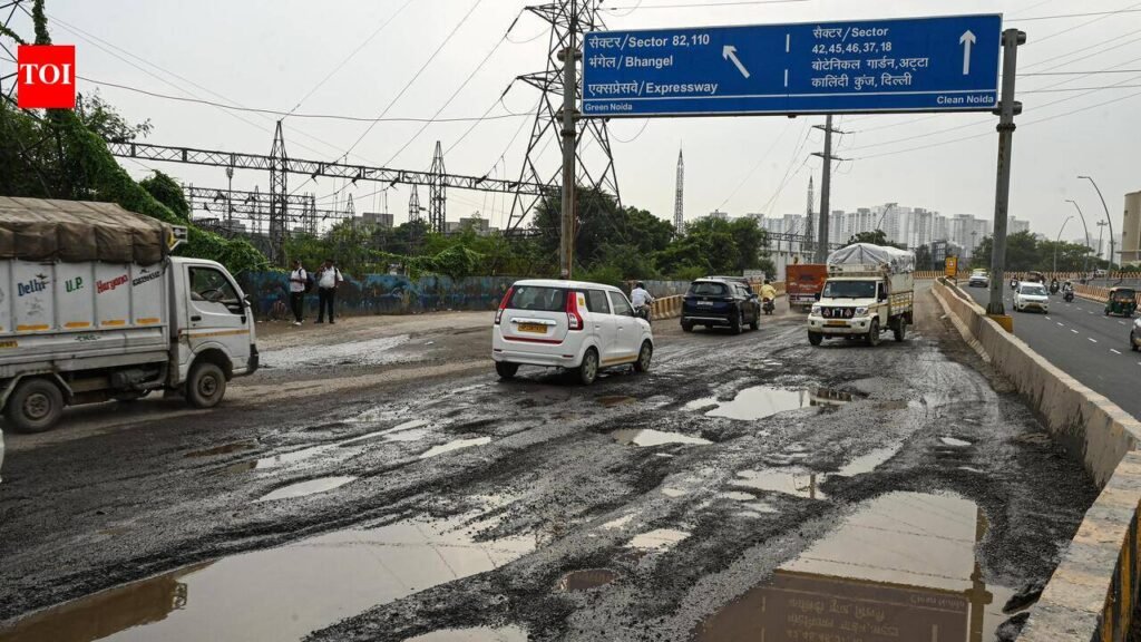 Rains over, Noida sets Oct 20 deadline to fix broken roads by Oct 20 | Noida News