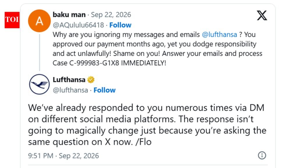 Lufthansa’s ‘rude’ reply to angry customer goes viral with 13 million views: ‘The response isn’t going to magically change’