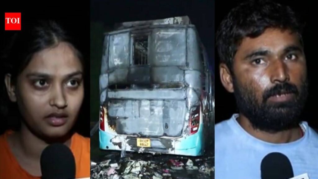 Smoke, screams and panic: Passengers recall frantic escape after bus catches fire on Yamuna Expressway | Delhi News