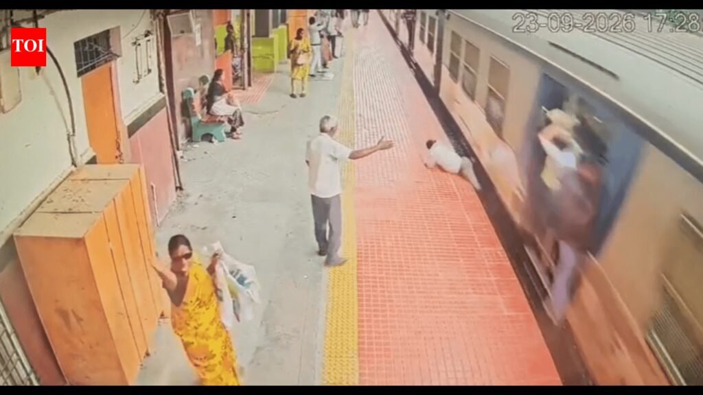 Senior citizen falls in between moving train and platform at Guindy railway station, rescued | Chennai News