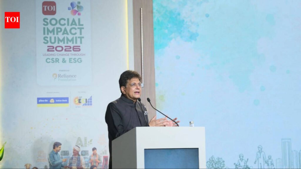 TOI Social Impact Summit 2026: Piyush Goyal calls for low-cost innovations to drive social impact | India News