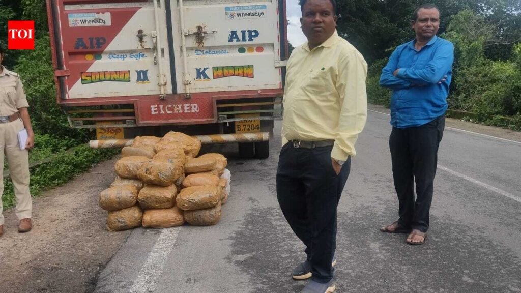 128.3 kg ganja seized from secret chamber of goods vehicle in Sunki Ghati | Bhubaneswar News