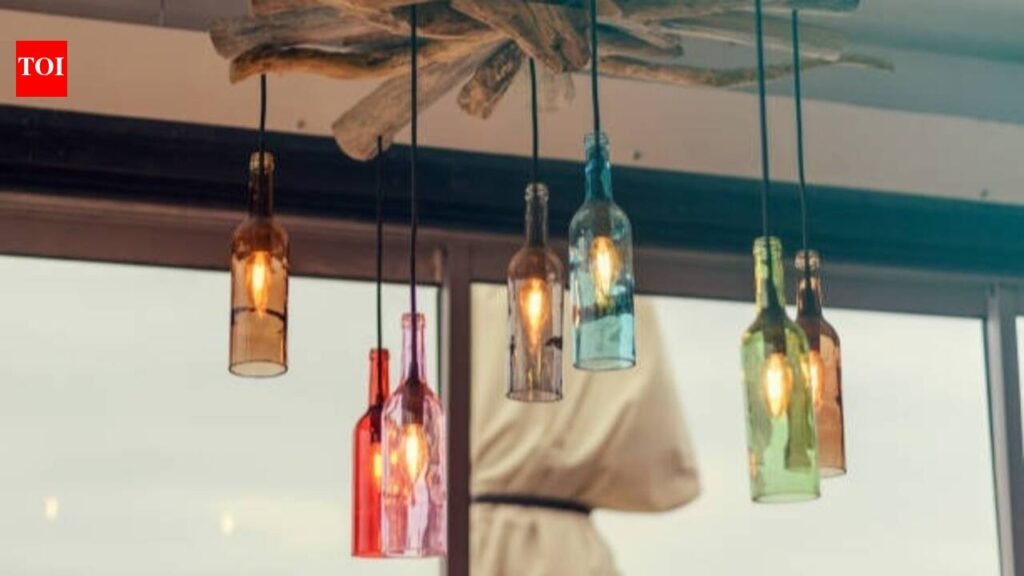 Turn empty wine bottles into elegant lamps for your living room