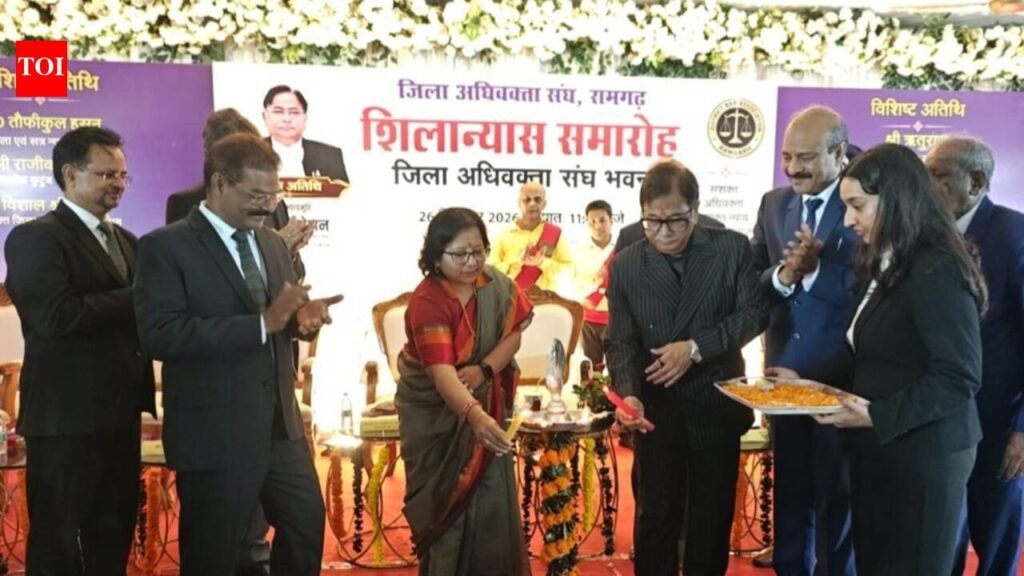 HC judge lays foundation for bar building in Ramgarh | Ranchi News